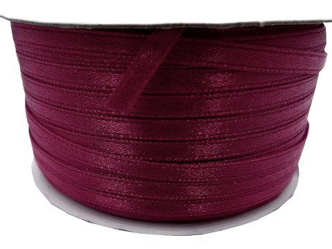 3mm wstążka atłasowa 137m dwustronna 108 BORDOWA / WIŚNIOWA 100% nylon z dużym połyskiem gęsto tkana największa pasmanteria