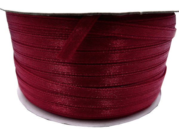 3mm wstążka atłasowa 137m dwustronna 168 BORDOWA / CZEREŚNIOWA 100% nylon z dużym połyskiem gęsto tkana największa pasmanteria