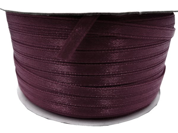 3mm wstążka atłasowa 137m dwustronna N5 BAKŁAŻANOWA 100% nylon z dużym połyskiem gęsto tkana największa pasmanteria