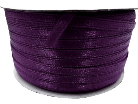 3mm wstążka atłasowa 137m dwustronna Z187 BARDZO CIEMNY FIOLET 100% nylon z dużym połyskiem gęsto tkana największa pasmanteria