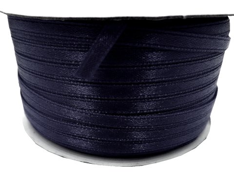 3mm wstążka atłasowa 137m dwustronna 184 GRANATOWA PRAWIE CZARNA 100% nylon z dużym połyskiem gęsto tkana największa pasmanteria