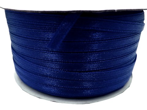 3mm wstążka atłasowa 137m dwustronna 143 NIEBIESKA SZAFIROWA CHABROWA 100% nylon z połyskiem gęsto tkana największa pasmanteria