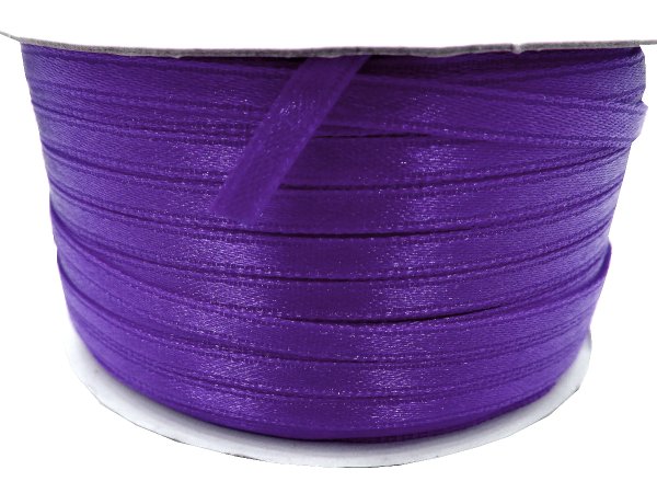 3mm wstążka atłasowa 137m dwustronna 114 FIOLETOWA 100% nylon z dużym połyskiem gęsto tkana największa pasmanteria