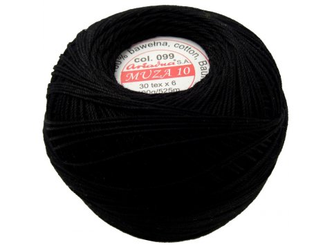 MUZA 10 kordonek 099 CZARNY 100g 525mx6szt HURT