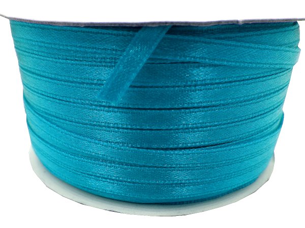 3mm wstążka atłasowa 137m dwustronna 134 TURKUSOWA 100% nylon z dużym połyskiem gęsto tkana największa pasmanteria