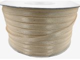 3mm wstążka atłasowa 137m dwustronna 121 CIEMNA ECRU BEŻOWA 100% nylon z dużym połyskiem gęsto tkana największa pasmanteria