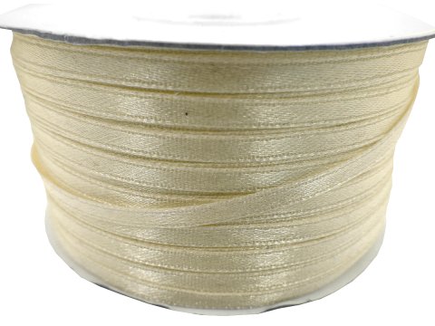 3mm wstążka atłasowa 137m dwustronna 127 CIEMNA ECRU 100% nylon z dużym połyskiem gęsto tkana największa pasmanteria