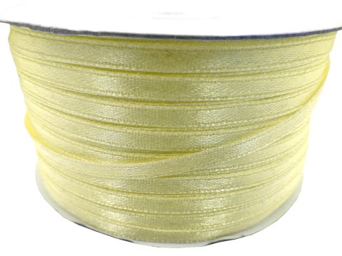 3mm wstążka atłasowa 137m dwustronna 116 PASTELOWA CYTRYNOWA 100% nylon z dużym połyskiem gęsto tkana największa pasmanteria