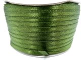 3mm wstążka atłasowa 137m dwustronna 141 OLIWKA CIEMNA 100% nylon z dużym połyskiem gęsto tkana największa pasmanteria