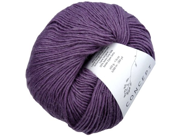 SILKY LACE 181 FIOLET ZGASZONY włóczka Concept by Katia 50g 260m wełna merynos z jedwabiem sklep z włóczkami Katii
