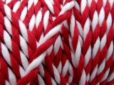 Sznurek 3mm BY GOLD-POL 2PLY cena za 100m kolor BIAŁO-CZERWONY/ CHRISTMAS RED sznurek bawełniany sklep warszawa