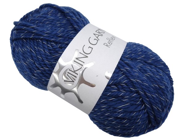 REFLEX włóczka 427 GRANATOWY Viking Garn 50g 84m mix wełny z odblaskiem na opaskę czapkę dla biegaczy sklep GOLD-POL Warszawa