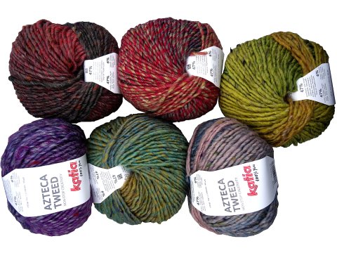 AZTECA TWEED 300 CZERWONY/GRAFITOWY 50g 90m Katia włóczka mix wełny z wiskozą sklep z włóczkami GOLD-POL