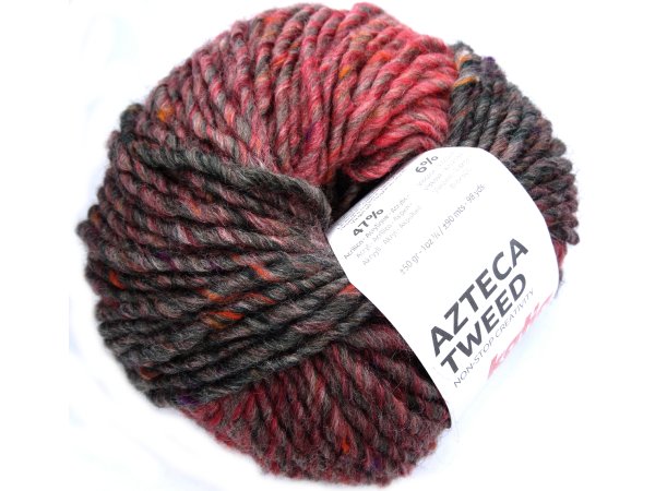 AZTECA TWEED 300 CZERWONY/GRAFITOWY 50g 90m Katia włóczka mix wełny z wiskozą sklep z włóczkami GOLD-POL