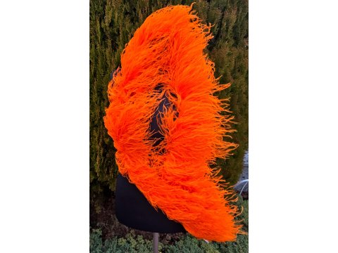 Szal 6ply boa ORANGE NEON [CIEMNY POMARAŃCZOWY NASYCONY]  pióra strusie 1szt/1,8m 6ply warstw piór najlepsza jakość Gold-Pol
