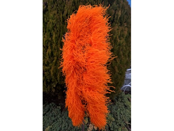 Szal 6ply boa ORANGE NEON [CIEMNY POMARAŃCZOWY NASYCONY]  pióra strusie 1szt/1,8m 6ply warstw piór najlepsza jakość Gold-Pol