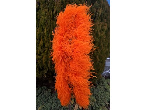Szal 6ply boa ORANGE NEON [CIEMNY POMARAŃCZOWY NASYCONY]  pióra strusie 1szt/1,8m 6ply warstw piór najlepsza jakość Gold-Pol