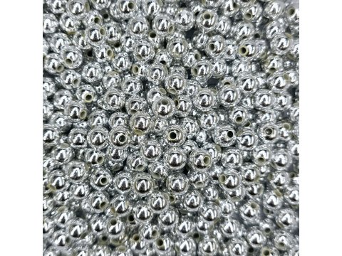 Korale 10mm JASNE SREBRO GOLD-POL cena za 100g koraliki metalik plastikowe drobne sklep Goldpol Warszawa