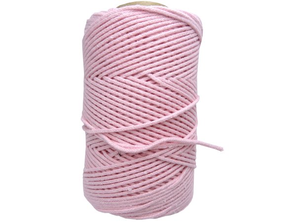 Sznurek 1mm 100m BY GOLD-POL BABY PINK pleciony bawełniany ozodbny do świec sklep ze sznurkami Warszawa