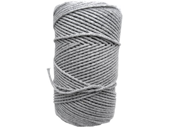 Sznurek 1mm 100m BY GOLD-POL MEDIUM GREY pleciony bawełniany ozodbny do świec sklep ze sznurkami Warszawa