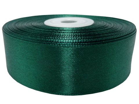 25mm wstążka dwustronna 25m 8306 BUTELKOWA ZIELONA atłasowa DF 100% polyester satynowa z dużym połyskiem wstążki GOLD-POL