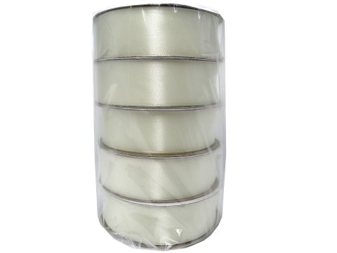 25mm wstążka dwustronna 25m 8203 ECRU KREMOWA atłasowa DF 100% polyester satynowa z dużym połyskiem wstążki GOLD-POL
