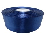 25mm wstążka dwustronna 25m 8350 NIEBIESKA JASNA GRANATOWA atłasowa DF 100% polyester satynowa z dużym połyskiem wstążki