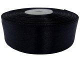 25mm wstążka dwustronna 25m 8390 CZARNA atłasowa DF 100% polyester satynowa z dużym połyskiem wstążki GOLD-POL