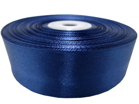25mm wstążka dwustronna 25m 8350 NIEBIESKA JASNA GRANATOWA atłasowa DF 100% polyester satynowa z dużym połyskiem wstążki