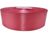 25mm wstążka dwustronna 25m 8258 RÓŻOWA INDYJSKA CIEPŁA atłasowa DF 100% polyester satynowa z dużym połyskiem wstążki GOLD-POL