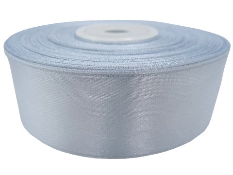 25mm wstążka dwustronna 25m 8352 SZARA JASNA GOŁĘBIA atłasowa DF 100% polyester satynowa z dużym połyskiem wstążki GOLD-POL