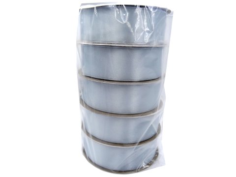 25mm wstążka dwustronna 25m 8352 SZARA JASNA GOŁĘBIA atłasowa DF 100% polyester satynowa z dużym połyskiem wstążki GOLD-POL