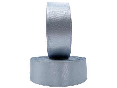 25mm wstążka dwustronna 25m 8352 SZARA JASNA GOŁĘBIA atłasowa DF 100% polyester satynowa z dużym połyskiem wstążki GOLD-POL