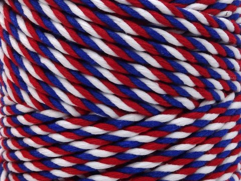 Sznurek 3mm 100M by GOLD-POL 3PLY kolor MIX FRANCJA BIAŁY GRANAT CZERWONY sznurek bawełniany 3 żyły skręcany sklep warszawa