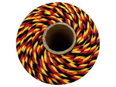 Sznurek 3mm BY GOLD-POL 3PLY 100m kolor MIX ŻÓŁTY CZARNY CZERWONY sznurek bawełniany 3 żyły sklep warszawa