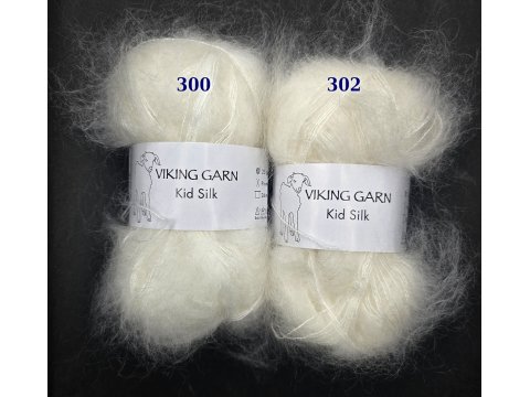 KID SILK włóczka 300 BIAŁY MLECZNY Viking Garn 25g 200m mix moheru i jedwabiu szlachetność i delikatność w jednym