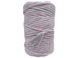 Sznurek 5mm GRANDE MIX BABY PINK + LIGHT GREY bawełniany 100m mix kolorów do makramy makrama liść by GOLD-POL Warszawa