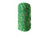 Sznurek 1,5mm bawełniany ozdobny MIX TRAWA/ZŁOTY 50m 1PLY BY GOLD-POL świąteczny do rozczesywania makramy hurtownia sznur