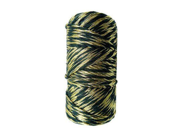 Sznurek 1,5mm bawełniany ozdobny MIX BUTELKA/ZŁOTY 50m 1PLY BY GOLD-POL świąteczny do rozczesywania makramy hurtownia sznur