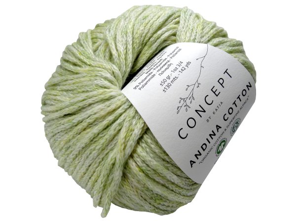 ANDINA COTTON 55 MIX PISTACJA 50g 130m włóczka Katia mix bawełny z alpaką włóczki Kati największy wybór w Warszawie
