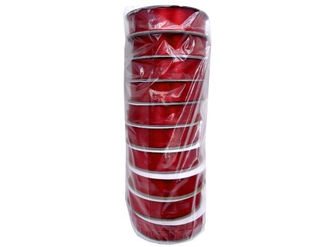 18mm wstążka dwustronna 25m 8246 BORDOWA CIEMNA CZERWONA atłasowa DF 100% polyester satynowa z dużym połyskiem wstążki GOLD-POL