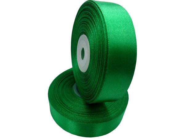 18mm wstążka dwustronna 25m 8301 ZIELONA TRAWA atłasowa DF 100% polyester satynowa z dużym połyskiem wstążki GOLD-POL