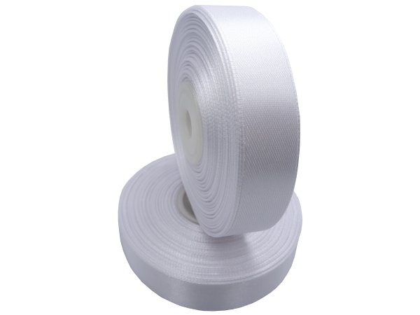18mm wstążka dwustronna 25m 8200 BIAŁA OPTIC atłasowa DF 100% polyester satynowa z dużym połyskiem wstążki GOLD-POL
