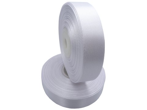 18mm wstążka dwustronna 25m 8200 BIAŁA OPTIC atłasowa DF 100% polyester satynowa z dużym połyskiem wstążki GOLD-POL