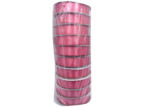 18mm wstążka dwustronna 25m 8258 RÓŻOWA CIEPŁA atłasowa DF 100% polyester satynowa z dużym połyskiem wstążki GOLD-POL