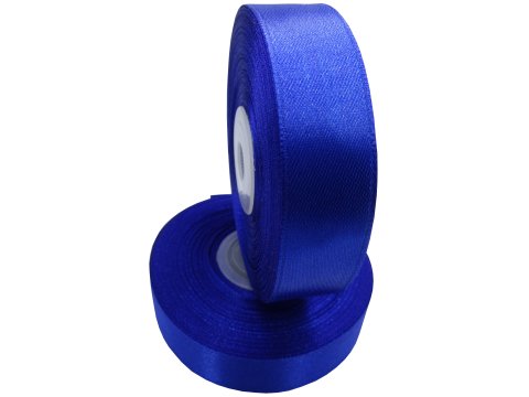 18mm wstążka dwustronna 25m 8342 SZAFIROWA NIEBIESKA atłasowa DF 100% polyester satynowa z dużym połyskiem wstążki GOLD-POL