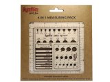 4 in 1 Measuring Pack Katia drewniane miarki do mierzenia grubości drutów szydełek wełny czy kwadratu 10x10 w GOLD-POL