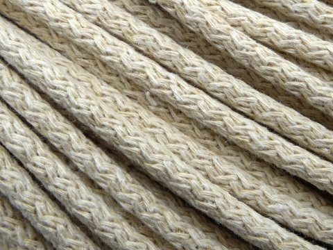 Sztywny sznurek 5mm do szycia na maszynie 100m by GOLD-POL BEIGE BEŻ pleciony 100% bawełna z recyklingu na torby kosze