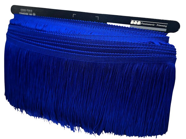 Frędzle 15cm 044 ROYAL BLUE CIĘTE na metry cena za 1m taneczne acetatowe długie na taśmie największy sklep GOLD-POL Warszawa