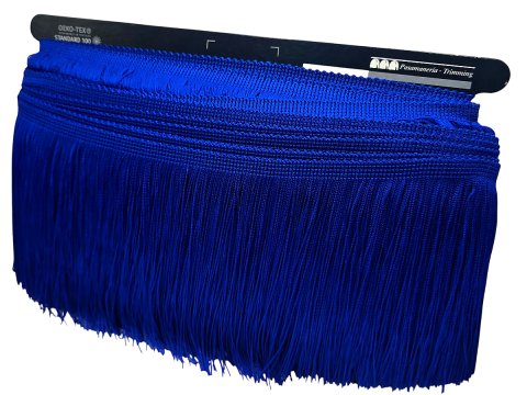 Frędzle 15cm 044 ROYAL BLUE CIĘTE na metry cena za 1m taneczne acetatowe długie na taśmie największy sklep GOLD-POL Warszawa